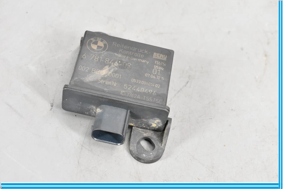 Sensor de monitoreo de presión de neumáticos BMW 750i 750Li 09-12 raro izquierdo 6 781 846-03 OEM Foto 3 de 4