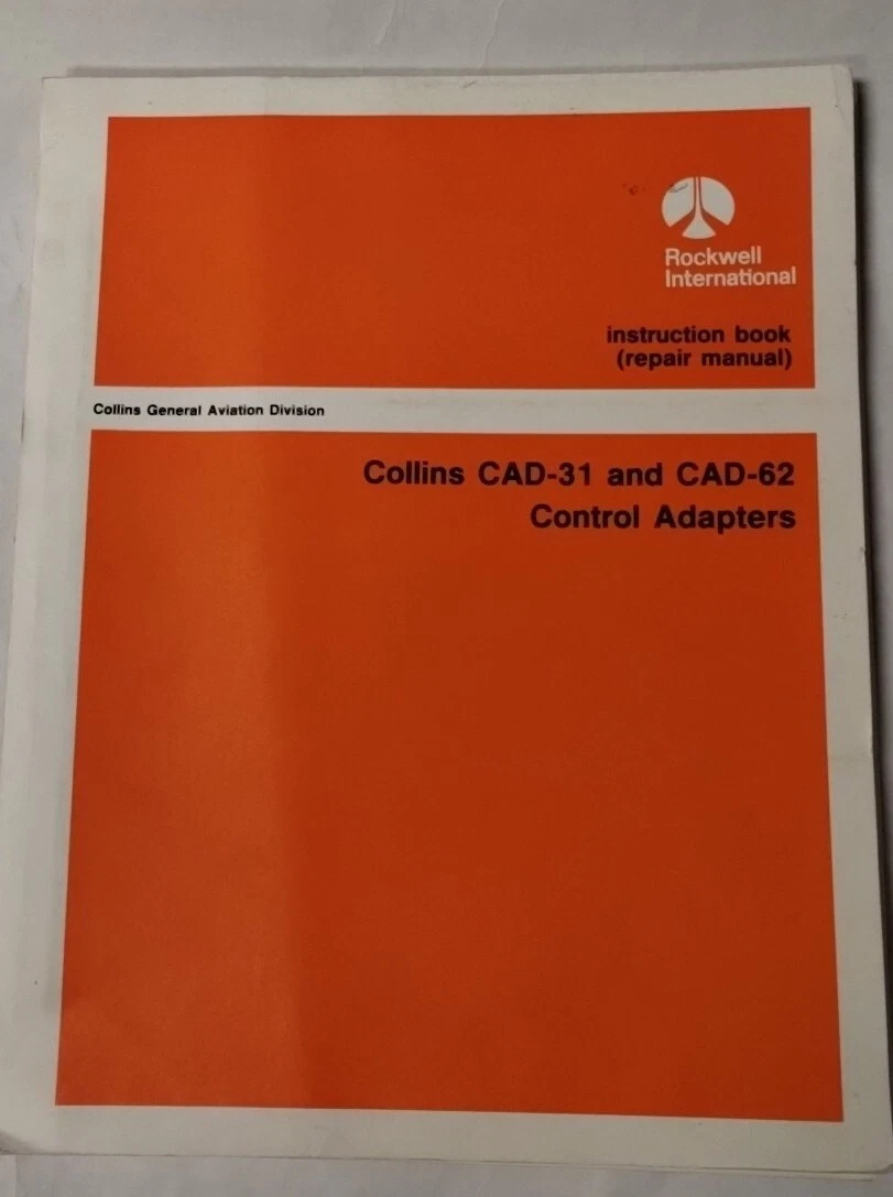Collins CAD-31-62 Control Adapters Instruction Book Repair Manual -Original