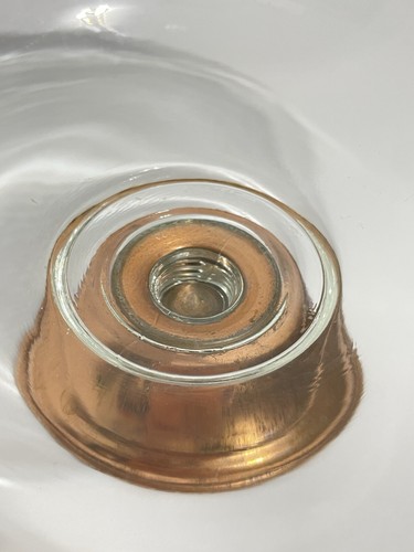 Vintage Glass Candy Dish Bowl With Copper Base - Picture 2 of 8