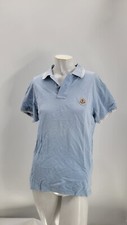 Moncler Mens Baby Blue Pique Cotton Patch Polo Shirt M