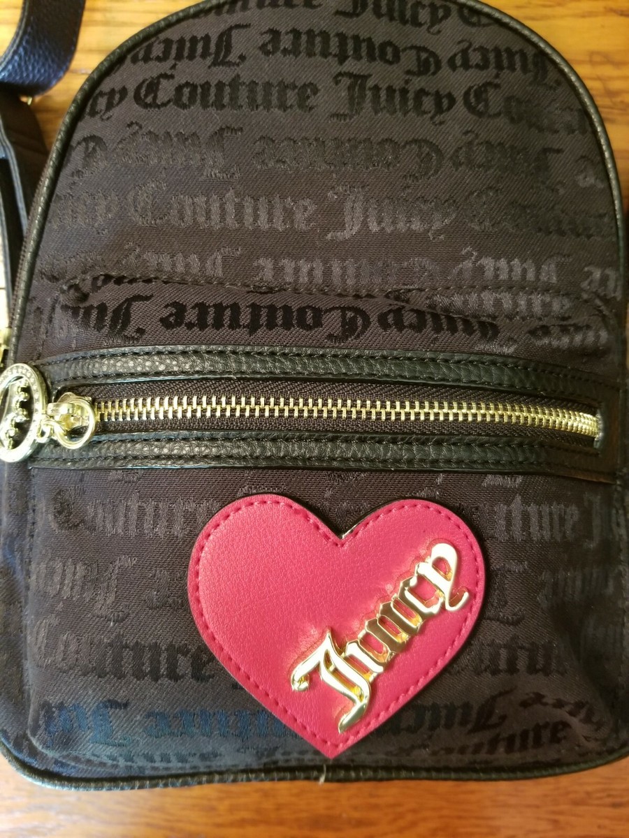NWT Juicy Couture Cross My Heart Logo Backpack Black Red  display picture 1