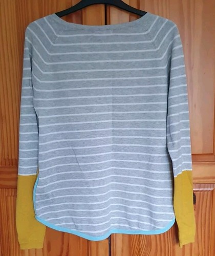 White Stuff Size 10 Multicoloured Stripe Heart Jumper 56% Merino Wool - Picture 7 of 12