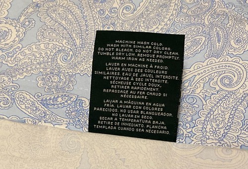 RALPH LAUREN Full Flat Sheet Cotton Light Blue Paisley 83" W x 96" L - Picture 7 of 7