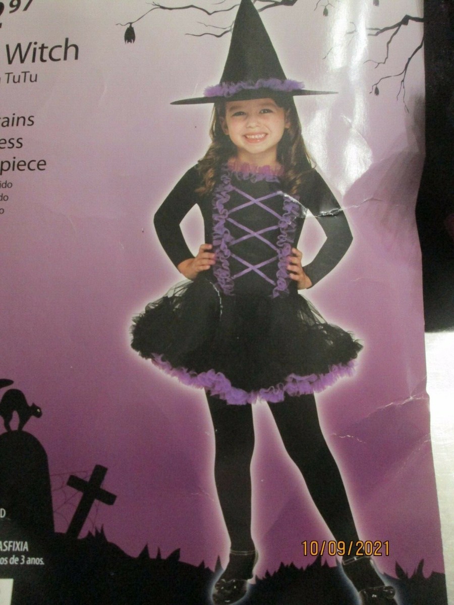 Purple Black TuTu Witch Halloween Costume M (8-10) FAST SHIP