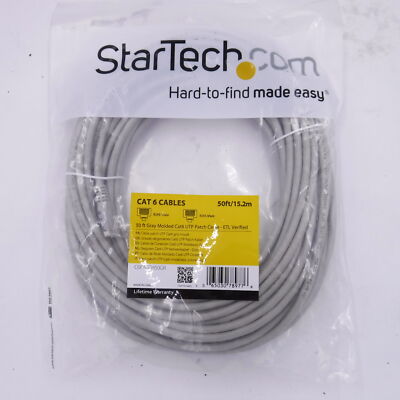 StarTech C6PATCH50GR 50 ft Gray Molded Cat6 UTP Patch Cable - ETL V
