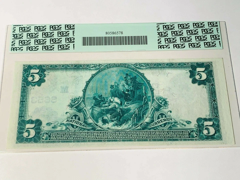 1902 $5 Highland ILLINOIS First National Bank - PCGS 63 PPQ - Fr. 598 - Image 2 of 2