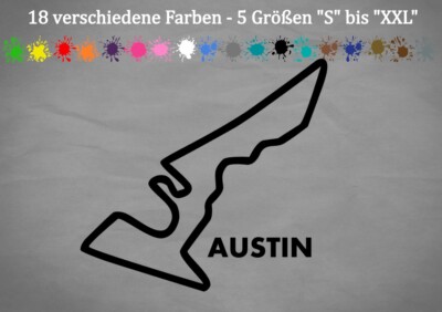 USA Circuit of the Americas Grand Prix F1 Race Track Canvas 18 Farben 5 Größen