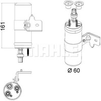 Mahle Trockner Klimaanlage Passend FüR Ford Fiesta VI B-Max JK AD 5 000P