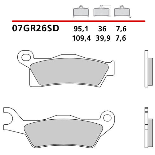 CP Plaquettes Frein Arrière BREMBO Bombardier-Can Am Renegade Left 500 12> - Photo 1/9