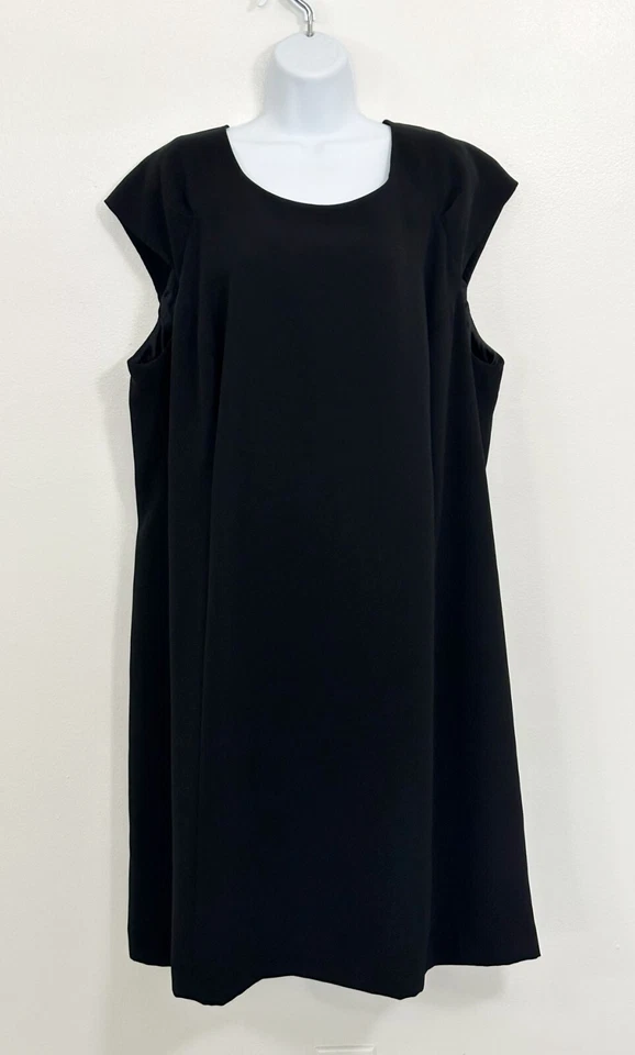 Vestido Jones Studio Talla Grande 22W Negro Manga Corta 2X Forrado Preppy Oficina Foto 2 de 4