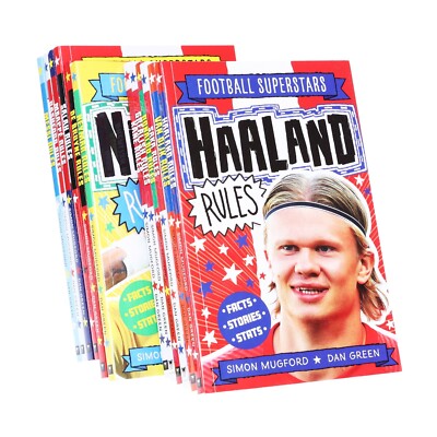 Football Superstars 12 Bücher Set von Simon Mugford & Dan Green - Alter 5+- Taschenbuch