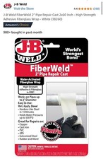 JB Weld 38260 FiberWeld 2" Pipe Repair Cast FiberGlass Pipe Repair Cast