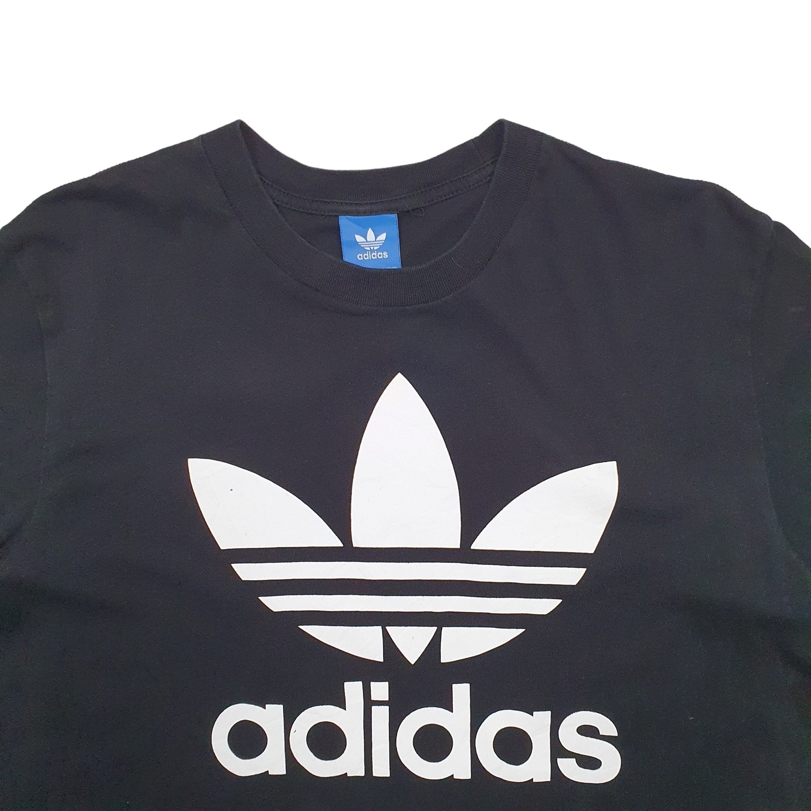ADIDAS Black T Shirt Tee Spellout Short Sleeve Cotton Blend Mens M image 3