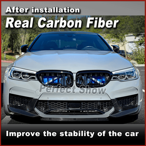 Fit for BMW F90 M5 Sedan 2018-20 Real Carbon Fiber Front Bumper Lip Chin Spoiler - Picture 2 of 13