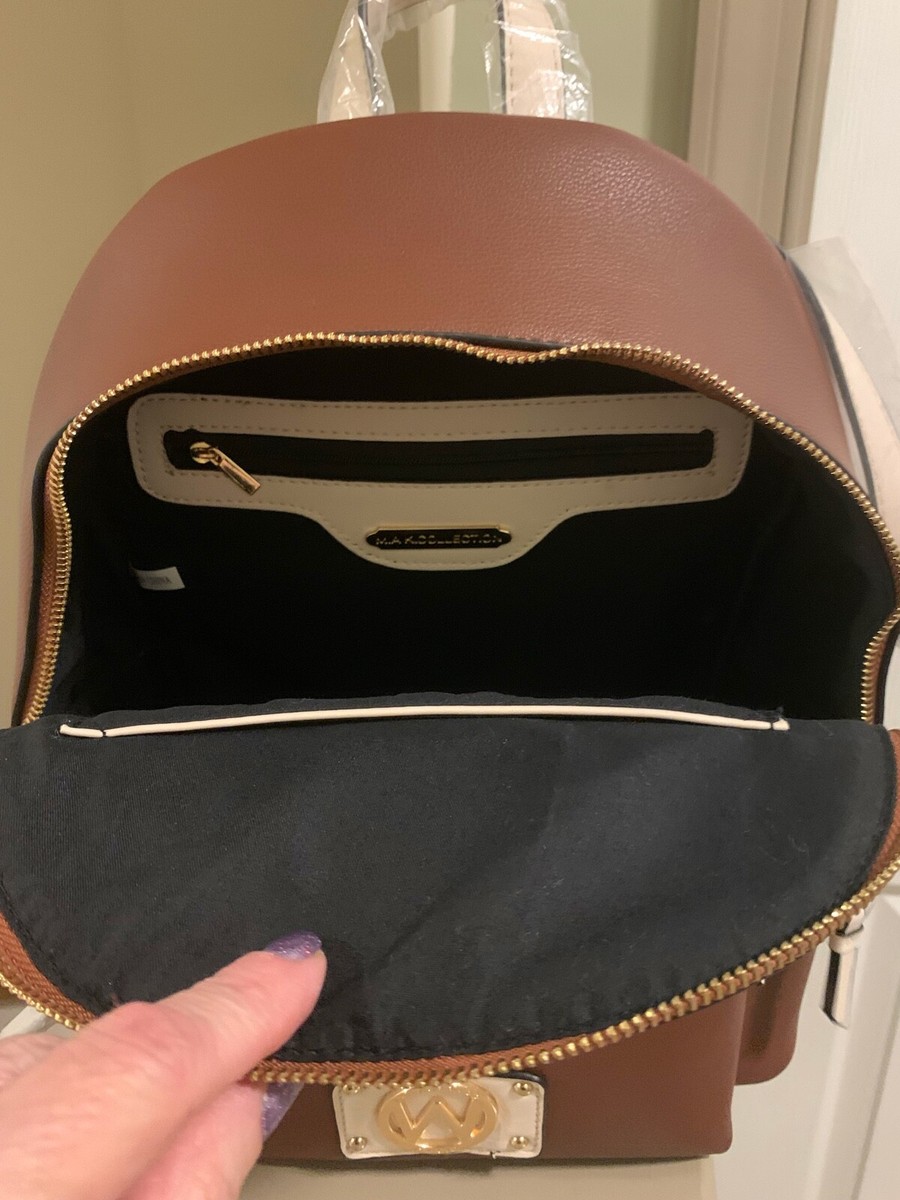 MIA K Collection Brown and Cream Vegan Leather Alice Backpack Purse SEE  DESC | eBay