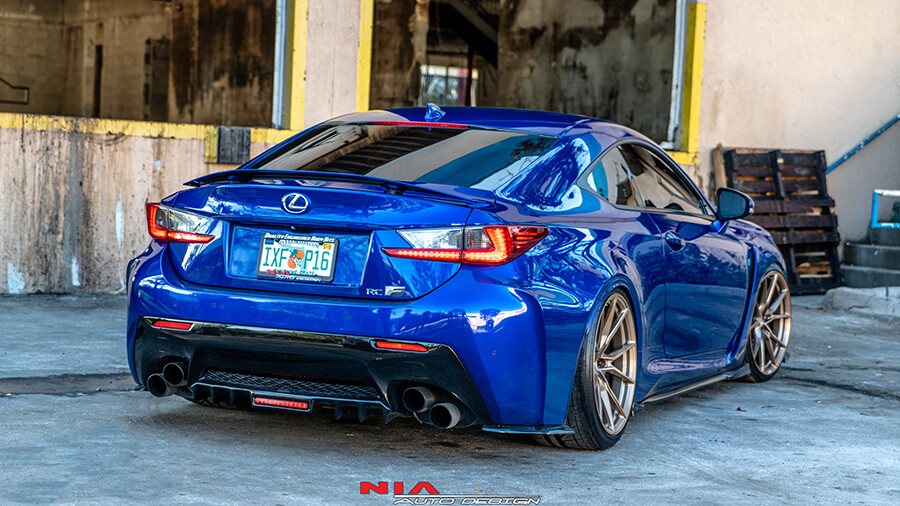 Lexus RC-F rear bumper diffuser extension lip body aero kit brake
