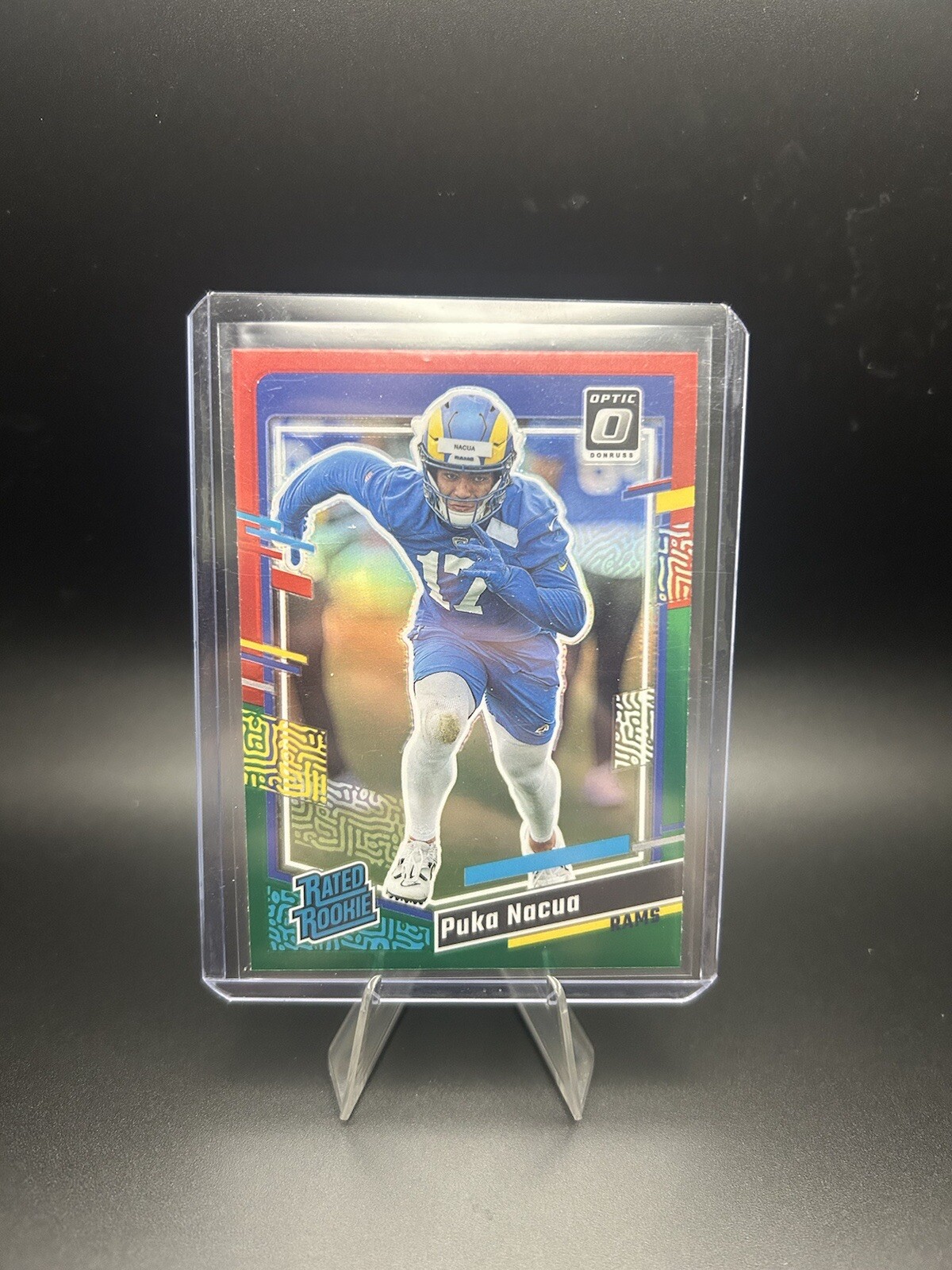 2023 Panini Donruss - Rated Rookie Optic Preview Red & Green #357 Puka Nacua