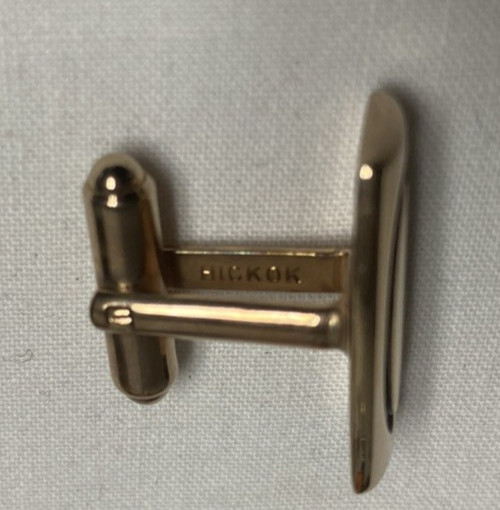 Hickok Gold-Tone Cufflinks~Rectangular Black Oval… - image 7
