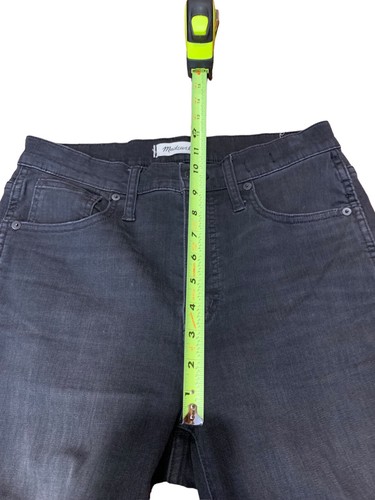 Madewell 10” High Rise Skinny Jeans Womens Sz 28x27.5” Black Raw Fray Hems Denim - Picture 11 of 16
