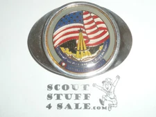 Space Shuttle Challenger STS-17/41G (Oct 1984) Silver Plate Belt Buckle, NASA