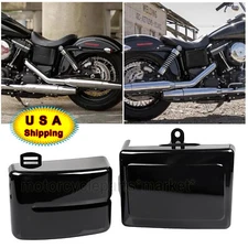 Black Battery Side Cover For Harley Dyna Street Bob FXDB Super Glide FXD FXDWG