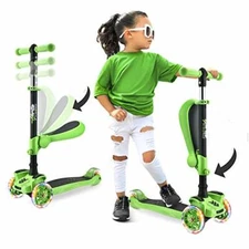 Hurtle HURFS69G Hurtle 3-Wheeled Scooter for Kids, Green
