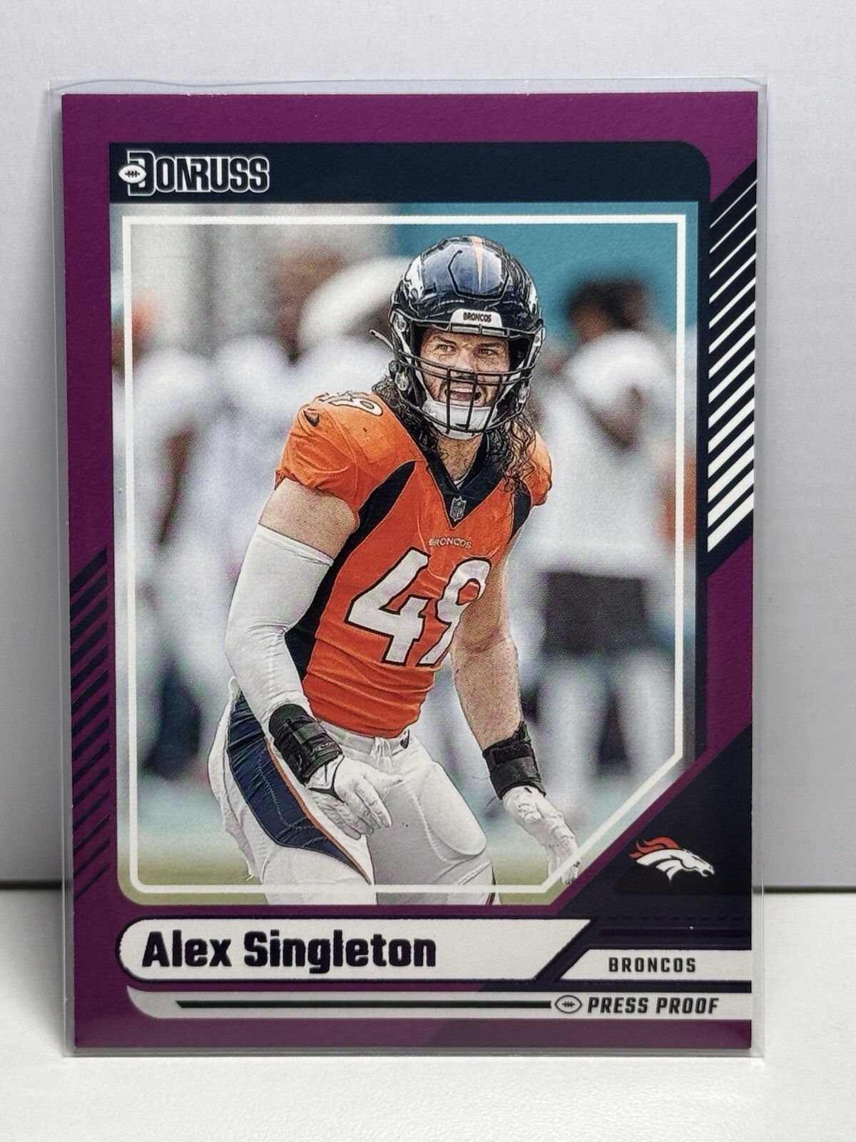 2024 Donruss - #231 - Alex Singleton Press Proof Purple - Broncos