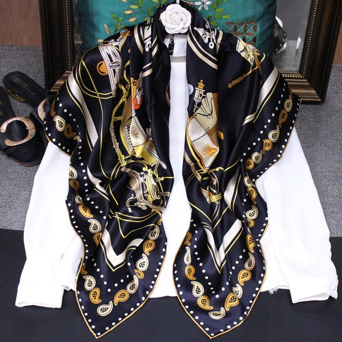 110cm Foulard Femme Carré de Soie ,Écharpe de 100% soie,Châle 16 Momme,Cadeaux - Picture 9 of 66