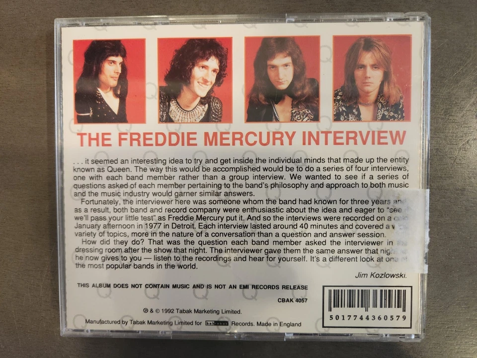 Very Rare OOP Queen The Interview Collection Full 4 CD Set 1992 Tabak Marketing Foto 4 de 4