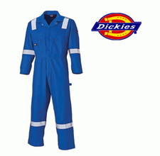 Dickies Cotton Coverall Reflective Hi Viz Boiler Suit Royal Blue 2XL 4XL WD2279