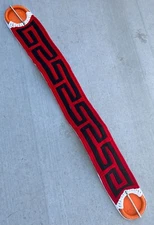 36" RED AND BLACK CHARRO SADDLE HORSE CINCH, CINCHO CHARRO PARA CABALLO,  GIRTH