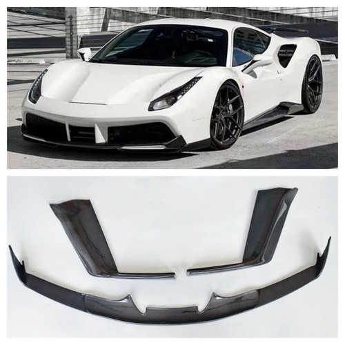 For Ferrari 488 GTB Spider Front Lip Novit Style Carbon Fiber Front Lip 2015-19 - Picture 1 of 9