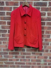 Luisa Cerano Red Cashmere Blend Jacket Uk 20 Fr 48 D 46