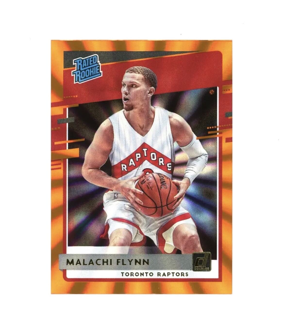 MALACHI FLYNN 2020-21 Panini Donruss Orange Laser Rc #215 Toronto Raptors