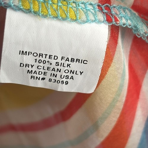 DREW 100% Silk Colorful Striped Poncho Top size XS Made In The USA - Picture 6 of 8