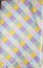Peva Vinyl Flannel Back Tablecloth, 52"x52"Square, EASTER MULTICOLOR DIAMONDS,GR