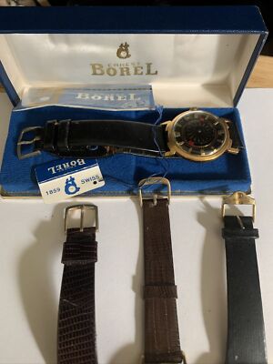 VINTAGE ERNEST BOREL KALEIDOSCOPE MEN New In Box With Tags With 3 Other Watches