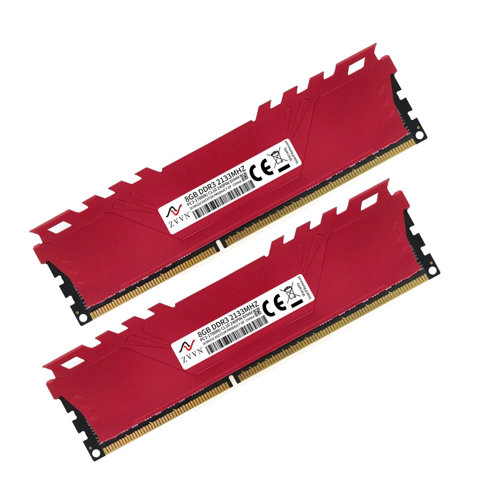 16GB 2x 8GB DDR3 2133MHz OC PC3-17000U CL10 240Pin DIMM Desktop Memory ZVVN RED - Image 3 of 4