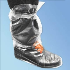 4 Mil Polyethylene Clear Disposable Waterproof Slip On Shoe Boot Covers LARGE