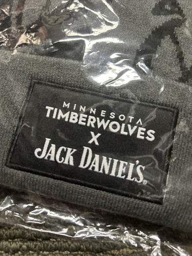 Jack Daniels X Minnesota TIMBERWOLVES Knit Beanie Cuffed Pom Pom Hat OSFM 🏀 - Picture 2 of 3