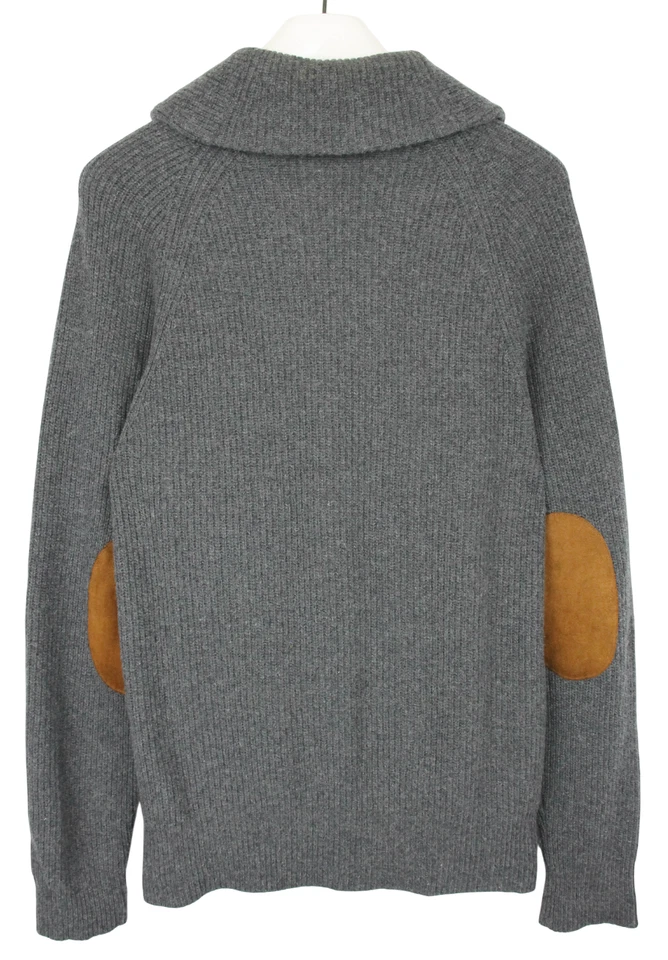 Club Monaco Pullover Men Large Cardigan Wool Blend Elbow Patches - Image 2 of 4