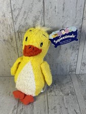 Squeezimals Vintage Yellow Duck Terry Cloth 8 Orange Plush