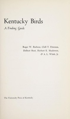 Kentucky Birds : A Finding Guide Hardcover