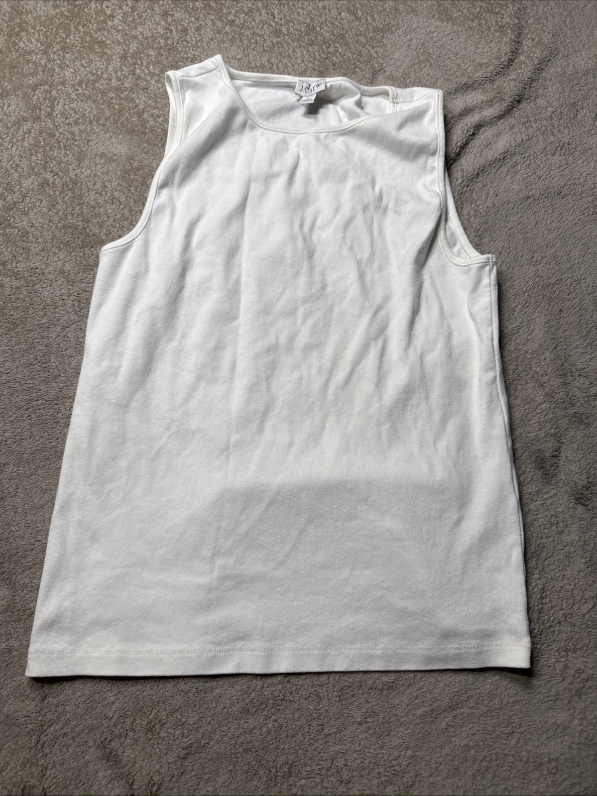J Crew Womens Large Solid Plain White Girlfriend … - image 5
