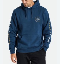 Brixton Men s Crest Hood Sweater Color Moonlit Ocean Size XL