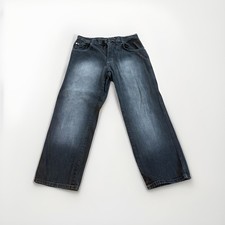 South Pole 36 Men's Dark Wash Wide-Leg Jeans 82628 Y2K Skater Hip Hop Grunge