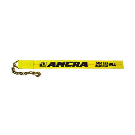 Ancra 43795-15-27 Winch Strap   4 In. X 324 In., Polyester, With Chain Anchor