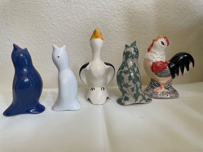 Pie Birds Pottery Vent 4 birds and 1 rooster Lot of 5