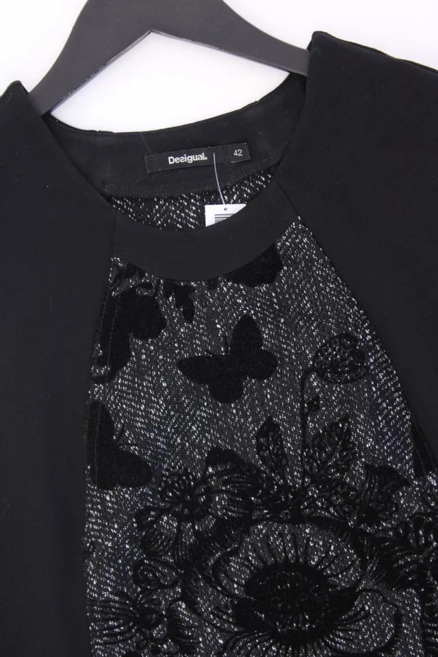 ✨ Desigual vestito per le signore taglia 42, L con disegno floreale nero ✨ - Immagine 2 di 4