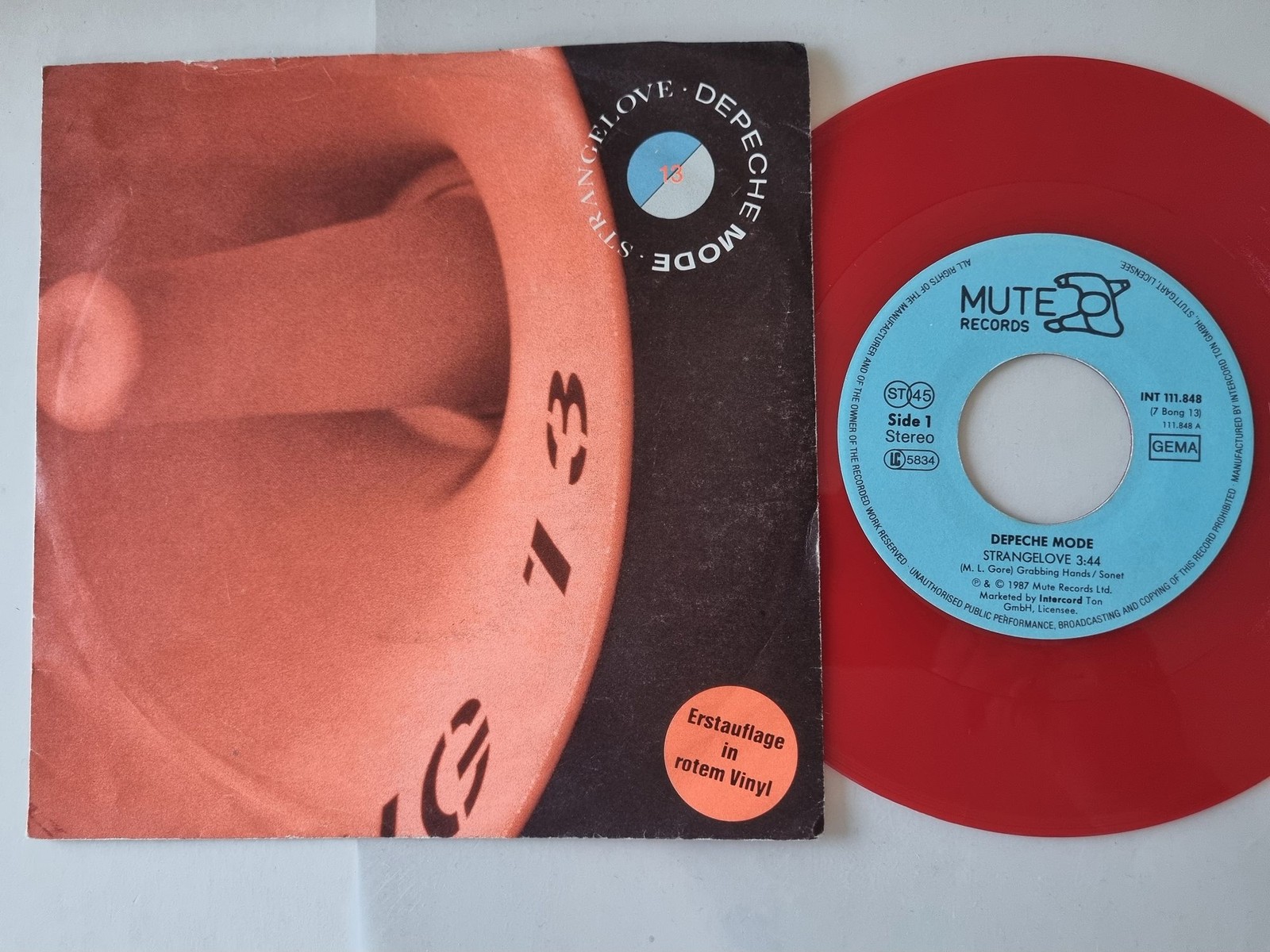 Depeche Mode - Strangelove 7'' Germany RED VINYL/ READ FOR CONDITION!